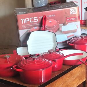 11 Pieces Cast Iron Pot Set